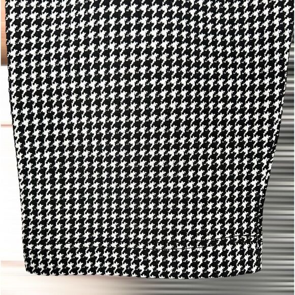 6397 Houndstooth Long Sleeve Shift Oversized Dress In Black/ White XS-L - Picture 9 of 13
